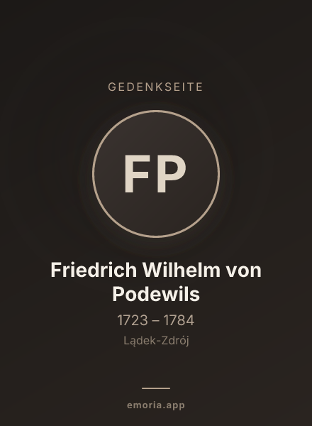 Gedenkportrait von Friedrich Wilhelm von Podewils
