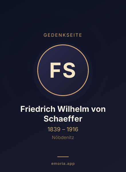 Gedenkportrait von Friedrich Wilhelm von Schaeffer