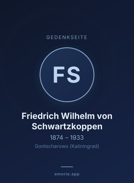 Gedenkportrait von Friedrich Wilhelm von Schwartzkoppen