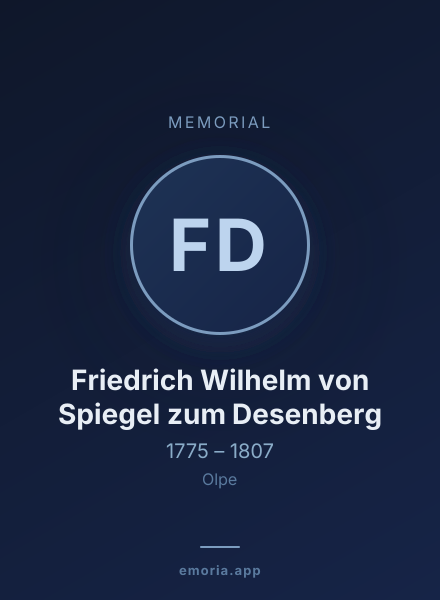 Memorial portrait of Friedrich Wilhelm von Spiegel zum Desenberg