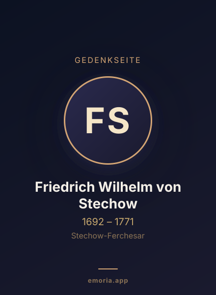 Gedenkportrait von Friedrich Wilhelm von Stechow