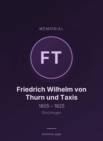 Memorial portrait of Friedrich Wilhelm von Thurn und Taxis
