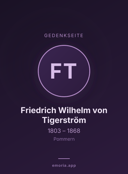 Gedenkportrait von Friedrich Wilhelm von Tigerström