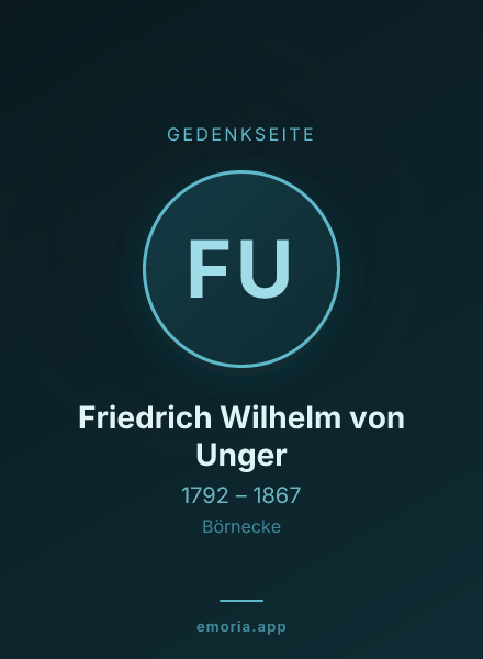 Gedenkportrait von Friedrich Wilhelm von Unger