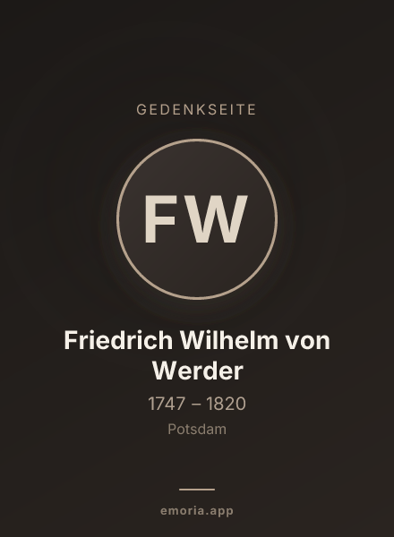 Gedenkportrait von Friedrich Wilhelm von Werder