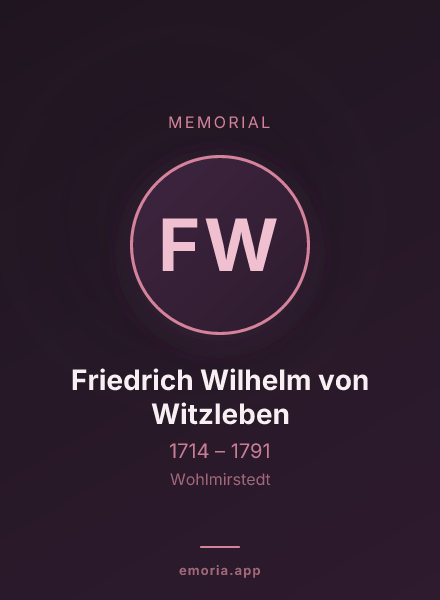 Memorial portrait of Friedrich Wilhelm von Witzleben