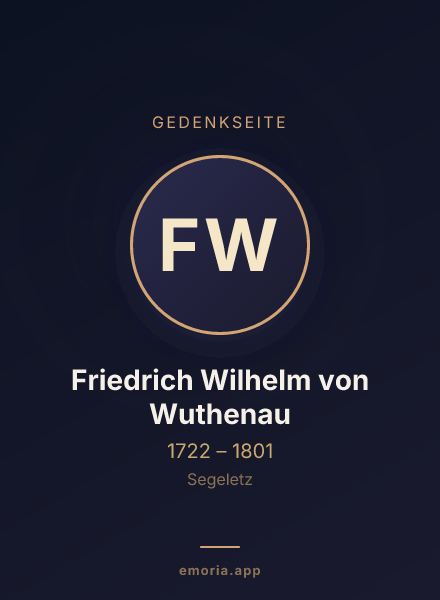 Gedenkportrait von Friedrich Wilhelm von Wuthenau