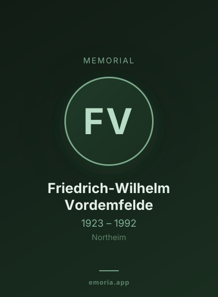 Memorial portrait of Friedrich-Wilhelm Vordemfelde