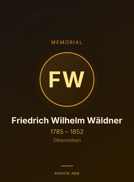 Memorial portrait of Friedrich Wilhelm Wäldner