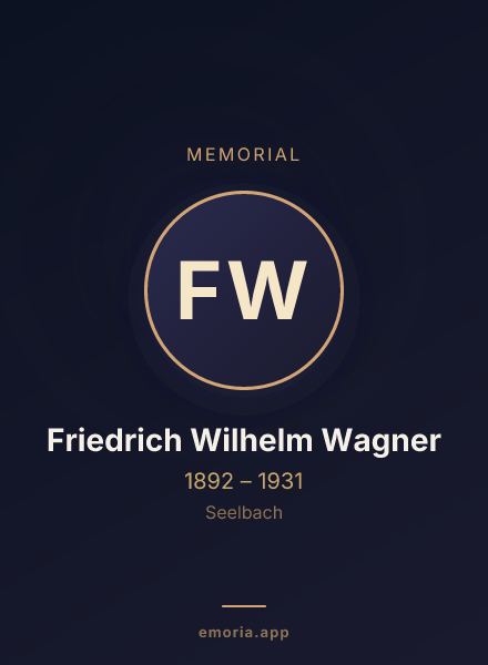 Memorial portrait of Friedrich Wilhelm Wagner