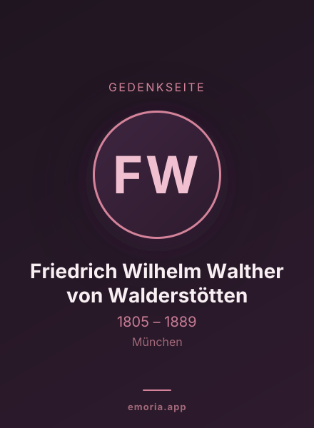Gedenkportrait von Friedrich Wilhelm Walther von Walderstötten