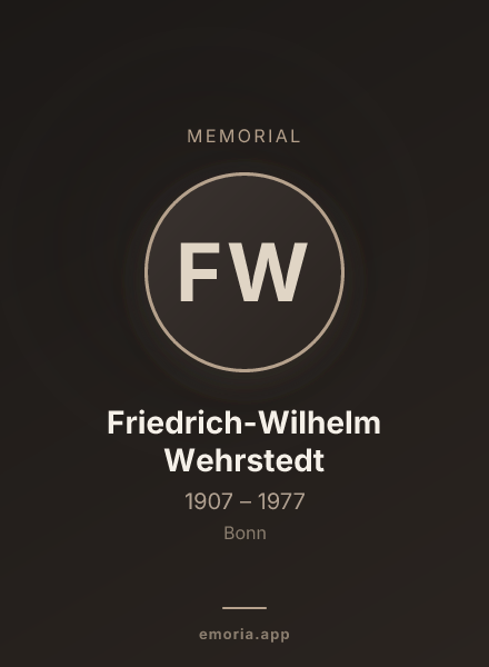 Memorial portrait of Friedrich-Wilhelm Wehrstedt