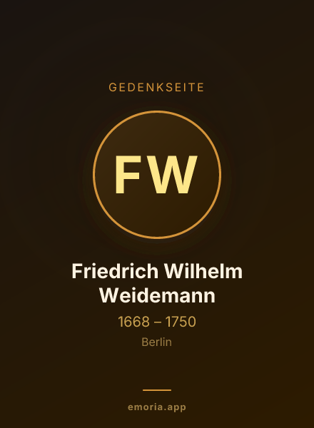 Gedenkportrait von Friedrich Wilhelm Weidemann