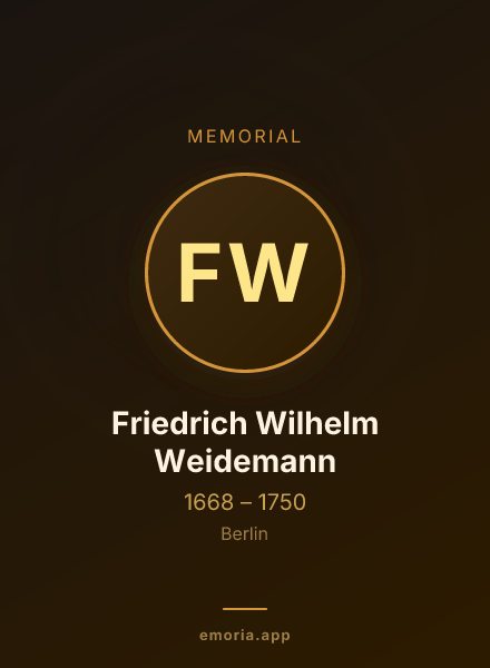 Memorial portrait of Friedrich Wilhelm Weidemann