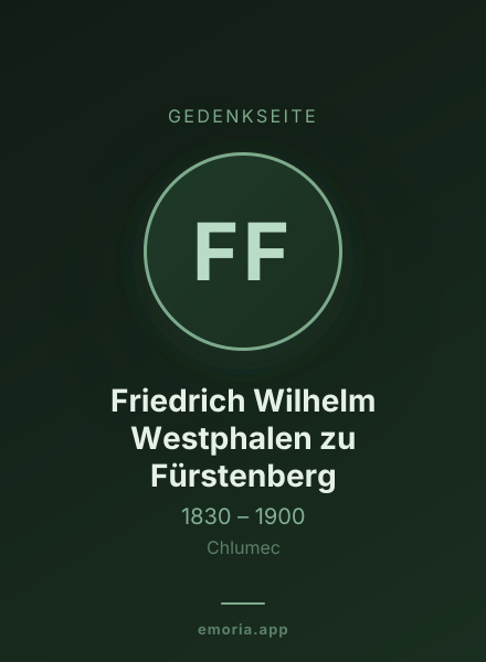 Gedenkportrait von Friedrich Wilhelm Westphalen zu Fürstenberg