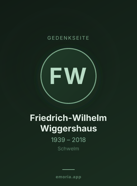 Gedenkportrait von Friedrich-Wilhelm Wiggershaus
