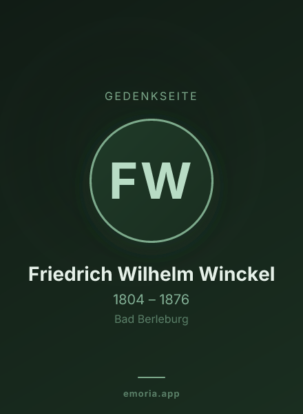 Gedenkportrait von Friedrich Wilhelm Winckel