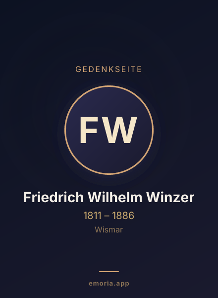 Gedenkportrait von Friedrich Wilhelm Winzer