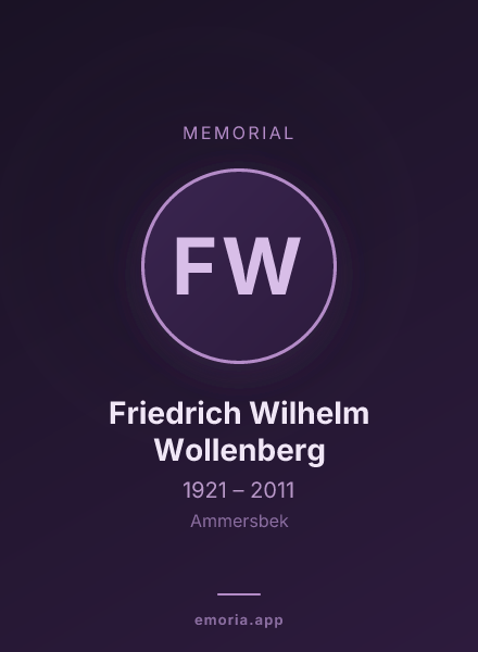 Memorial portrait of Friedrich Wilhelm Wollenberg