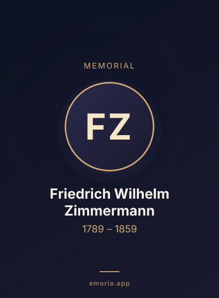 Memorial portrait of Friedrich Wilhelm Zimmermann