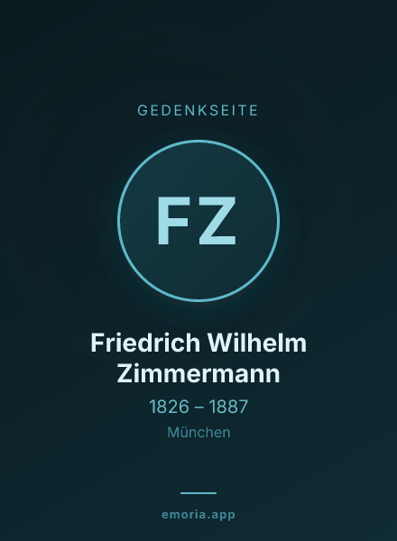 Gedenkportrait von Friedrich Wilhelm Zimmermann