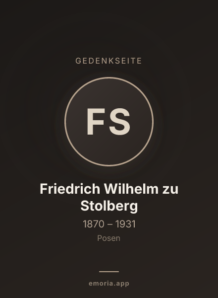 Gedenkportrait von Friedrich Wilhelm zu Stolberg