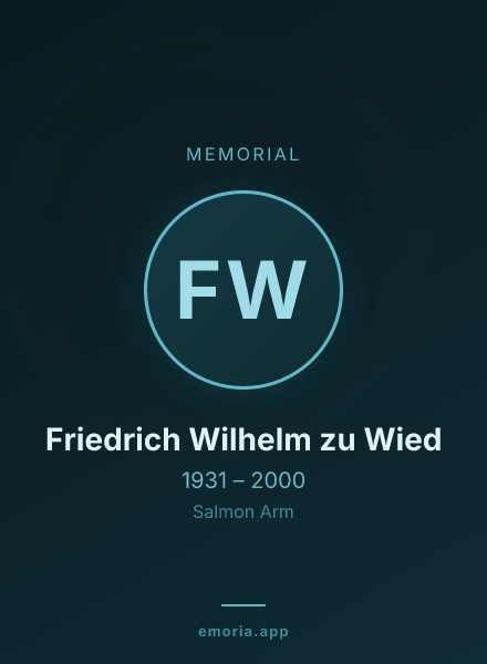 Memorial portrait of Friedrich Wilhelm zu Wied