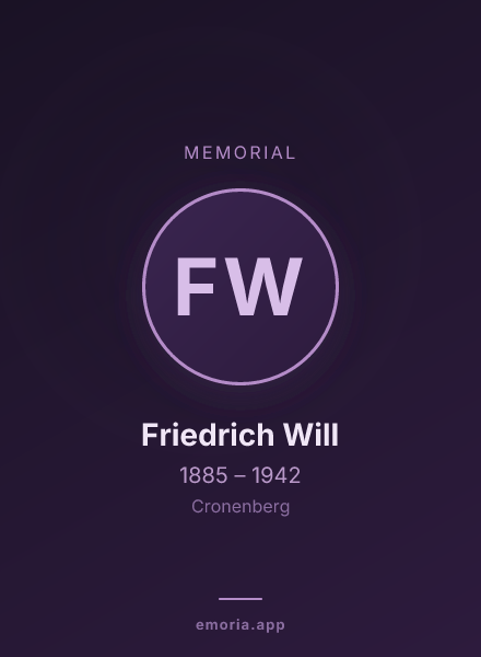Memorial portrait of Friedrich Will
