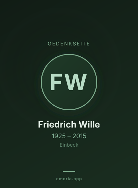 Gedenkportrait von Friedrich Wille