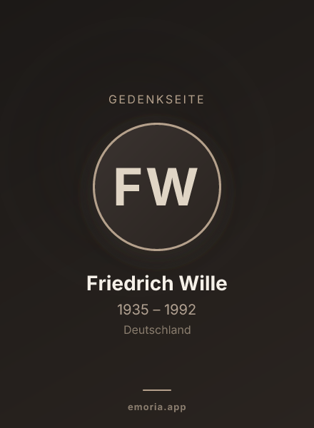 Gedenkportrait von Friedrich Wille
