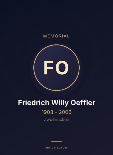 Memorial portrait of Friedrich Willy Oeffler