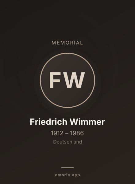 Memorial portrait of Friedrich Wimmer