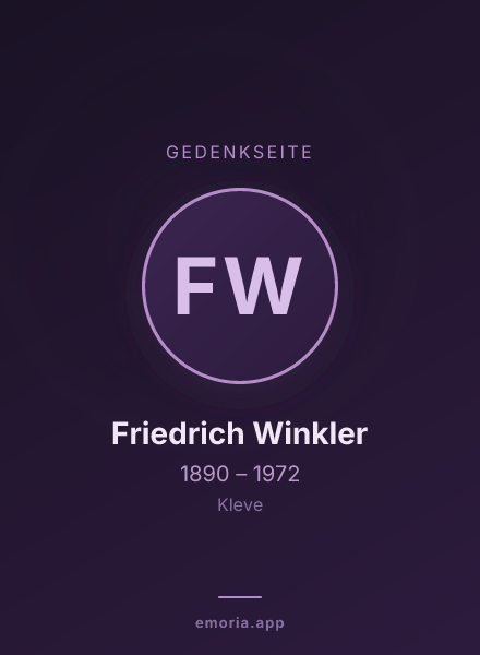 Gedenkportrait von Friedrich Winkler