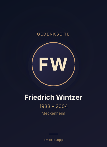 Gedenkportrait von Friedrich Wintzer