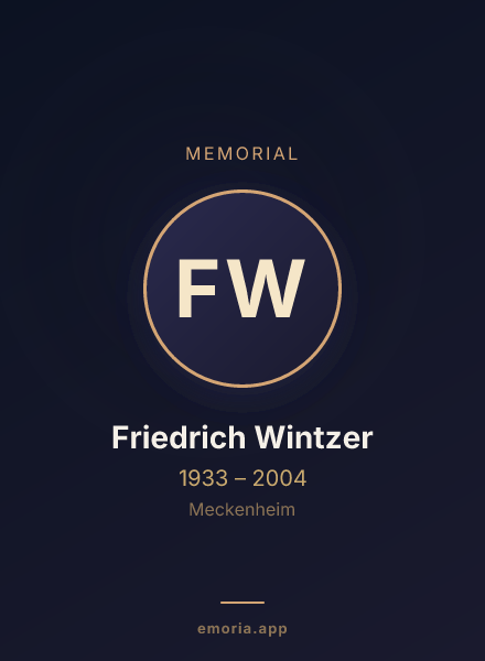 Memorial portrait of Friedrich Wintzer