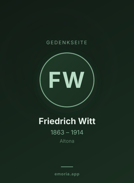 Gedenkportrait von Friedrich Witt