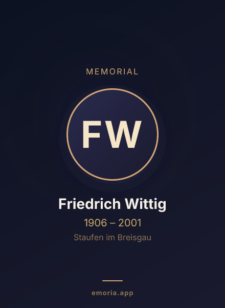 Memorial portrait of Friedrich Wittig