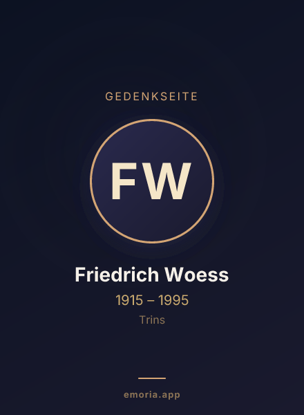 Gedenkportrait von Friedrich Woess