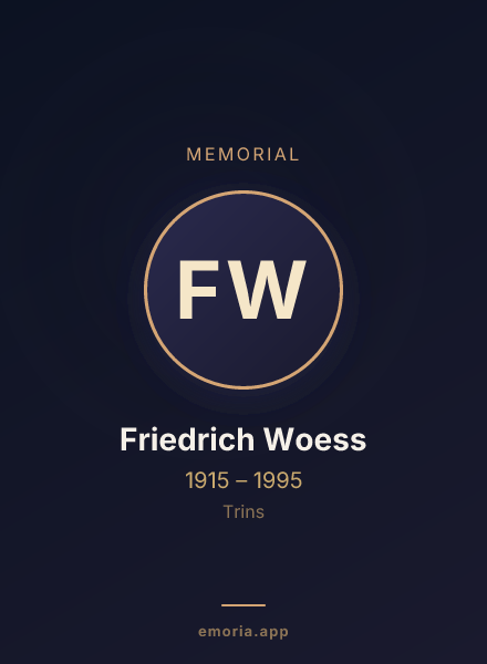Memorial portrait of Friedrich Woess