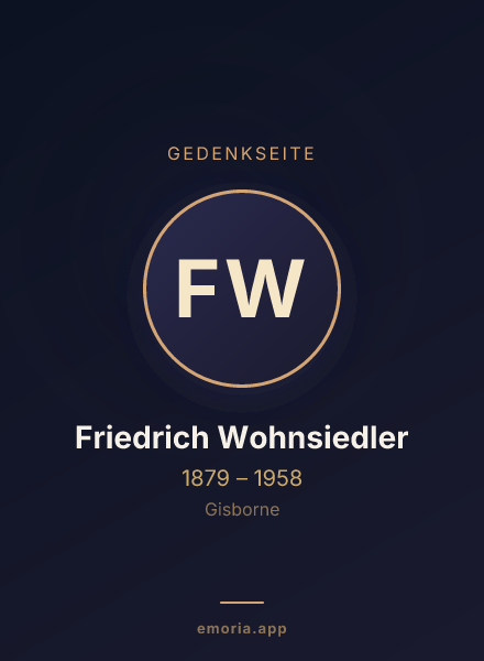 Gedenkportrait von Friedrich Wohnsiedler