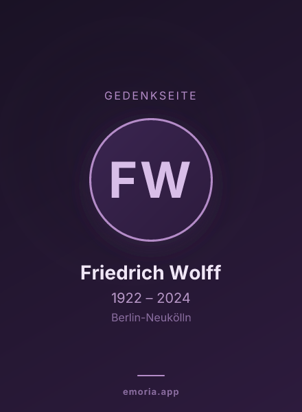 Gedenkportrait von Friedrich Wolff