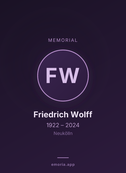 Memorial portrait of Friedrich Wolff