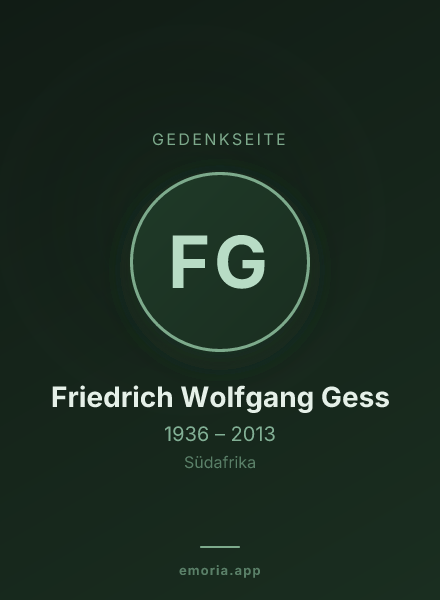 Gedenkportrait von Friedrich Wolfgang Gess
