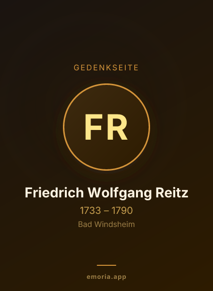 Gedenkportrait von Friedrich Wolfgang Reitz