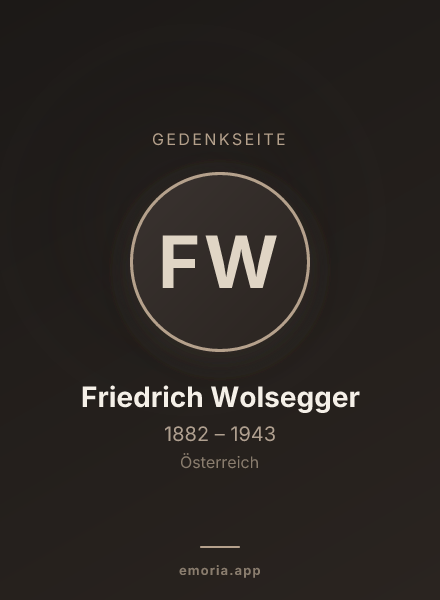 Gedenkportrait von Friedrich Wolsegger