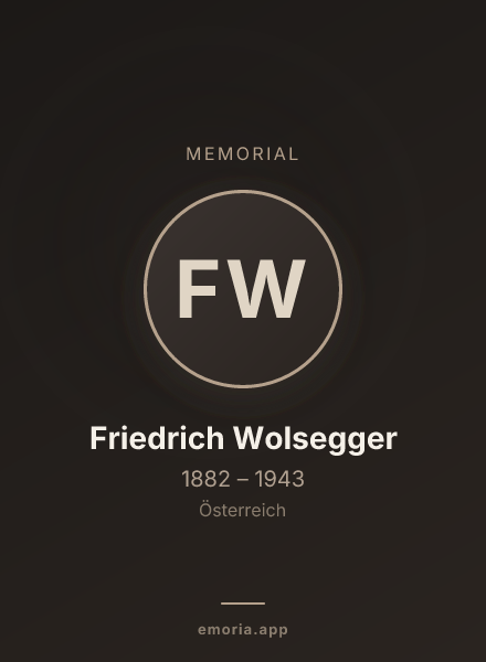 Memorial portrait of Friedrich Wolsegger