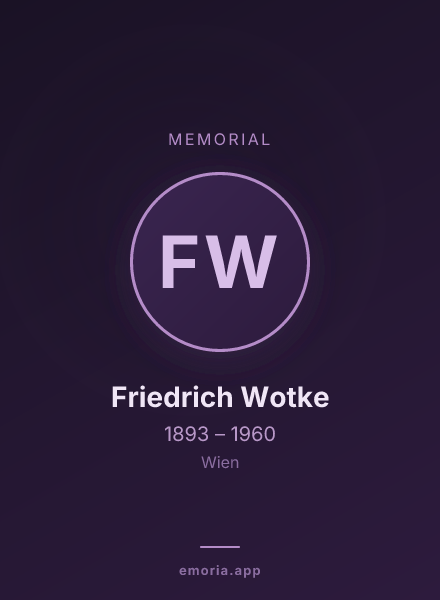 Memorial portrait of Friedrich Wotke
