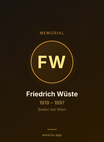 Memorial portrait of Friedrich Wüste