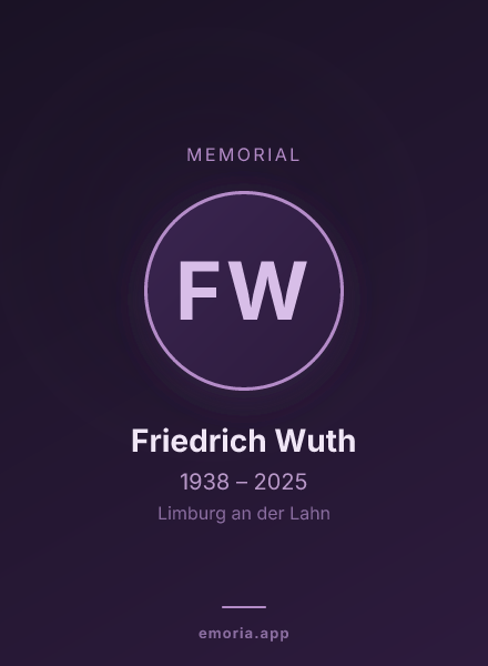 Memorial portrait of Friedrich Wuth
