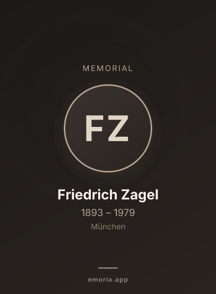 Memorial portrait of Friedrich Zagel